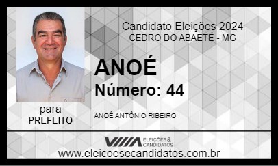 Candidato ANOÉ 2024 - CEDRO DO ABAETÉ - Eleições