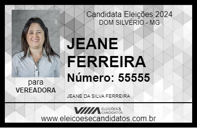 Candidato JEANE FERREIRA 2024 - DOM SILVÉRIO - Eleições