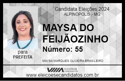 Candidato MAYSA DO FEIJÃOZINHO 2024 - ALPINÓPOLIS - Eleições