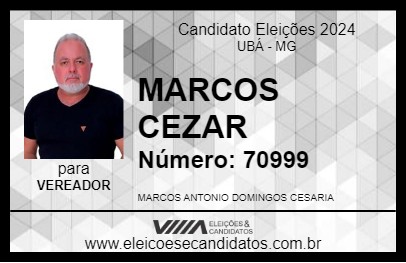 Candidato MARCOS CEZAR 2024 - UBÁ - Eleições