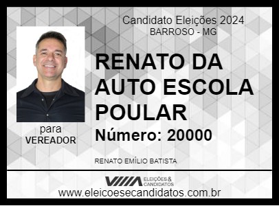 Candidato RENATO DA AUTO ESCOLA POPULAR 2024 - BARROSO - Eleições