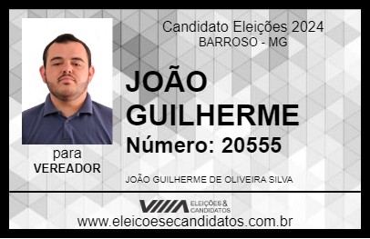 Candidato JOÃO GUILHERME 2024 - BARROSO - Eleições