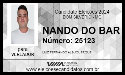 Candidato NANDO DO BAR 2024 - DOM SILVÉRIO - Eleições