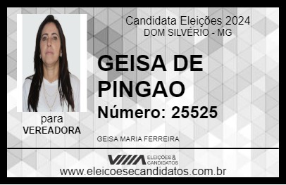 Candidato GEISA DE PINGAO 2024 - DOM SILVÉRIO - Eleições