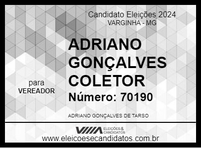 Candidato ADRIANO GONÇALVES COLETOR 2024 - VARGINHA - Eleições