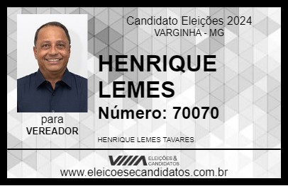 Candidato HENRIQUE LEMES 2024 - VARGINHA - Eleições