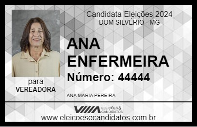 Candidato ANA ENFERMEIRA 2024 - DOM SILVÉRIO - Eleições