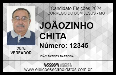 Candidato JOÃOZINHO CHITA 2024 - CÓRREGO DO BOM JESUS - Eleições