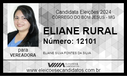 Candidato ELIANE RURAL 2024 - CÓRREGO DO BOM JESUS - Eleições