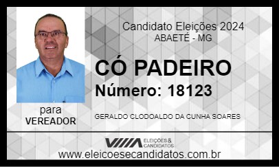 Candidato CÓ PADEIRO 2024 - ABAETÉ - Eleições