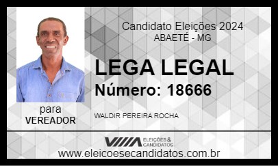 Candidato LEGA LEGAL 2024 - ABAETÉ - Eleições