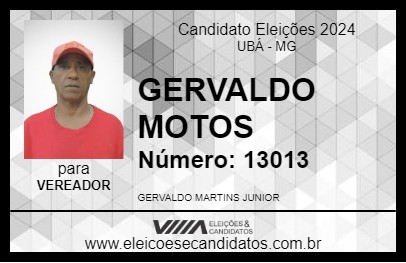 Candidato GERVALDO MOTOS 2024 - UBÁ - Eleições