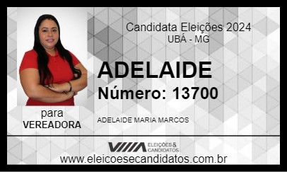 Candidato ADELAIDE 2024 - UBÁ - Eleições