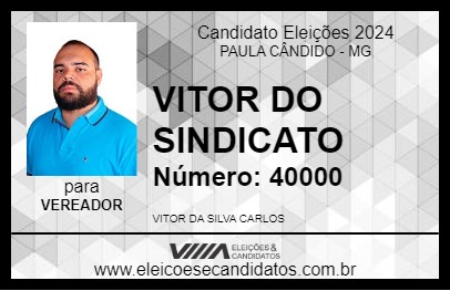 Candidato VITOR DO SINDICATO 2024 - PAULA CÂNDIDO - Eleições