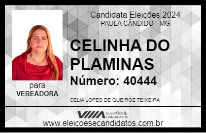 Candidato CELINHA 2024 - PAULA CÂNDIDO - Eleições