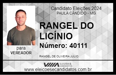 Candidato RANGEL DO LICÍNIO 2024 - PAULA CÂNDIDO - Eleições