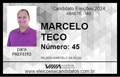 Candidato MARCELO TECO 2024 - ABAETÉ - Eleições