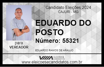 Candidato EDUARDO DO POSTO 2024 - CAJURI - Eleições