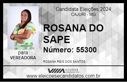 Candidato ROSANA DO SAPE 2024 - CAJURI - Eleições