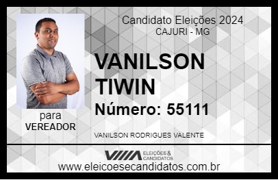 Candidato VANILSON TIWIN 2024 - CAJURI - Eleições