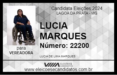 Candidato LUCIA MARQUES 2024 - LAGOA DA PRATA - Eleições