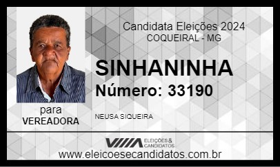 Candidato SINHANINHA 2024 - COQUEIRAL - Eleições