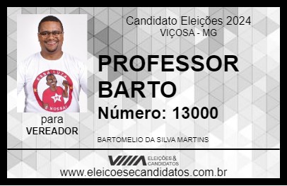 Candidato PROFESSOR BARTO 2024 - VIÇOSA - Eleições