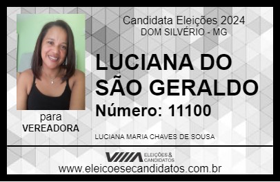 Candidato LUCIANA DO SÃO GERALDO 2024 - DOM SILVÉRIO - Eleições