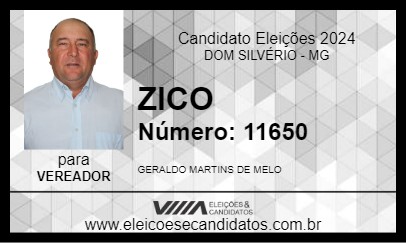 Candidato ZICO 2024 - DOM SILVÉRIO - Eleições