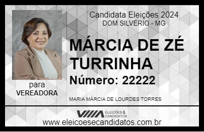 Candidato MÁRCIA DE ZÉ TURRINHA 2024 - DOM SILVÉRIO - Eleições