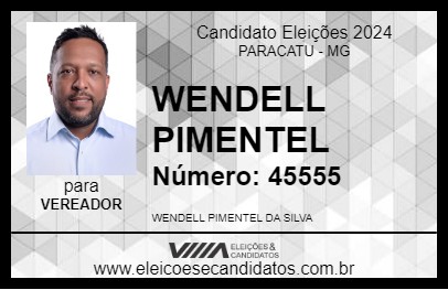 Candidato WENDELL PIMENTEL 2024 - PARACATU - Eleições