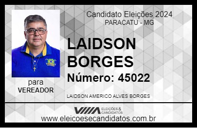 Candidato LAIDSON BORGES 2024 - PARACATU - Eleições