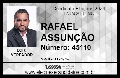 Candidato RAFAEL ASSUNÇÃO 2024 - PARACATU - Eleições