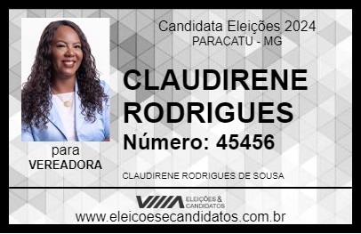 Candidato CLAUDIRENE RODRIGUES 2024 - PARACATU - Eleições