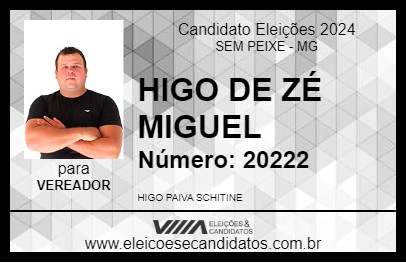 Candidato HIGO DE ZÉ MIGUEL 2024 - SEM PEIXE - Eleições