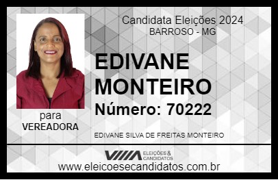 Candidato EDIVANE MONTEIRO 2024 - BARROSO - Eleições