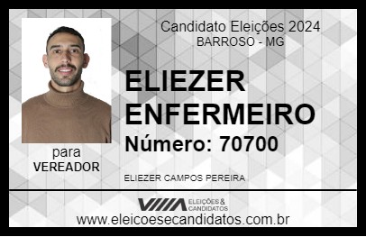 Candidato ELIEZER ENFERMEIRO 2024 - BARROSO - Eleições