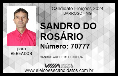 Candidato SANDRO DO ROSÁRIO 2024 - BARROSO - Eleições