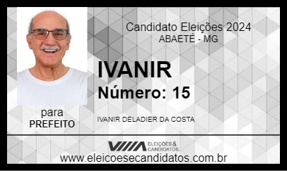 Candidato IVANIR 2024 - ABAETÉ - Eleições