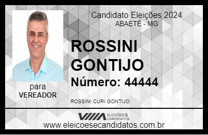 Candidato ROSSINI GONTIJO 2024 - ABAETÉ - Eleições