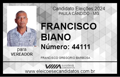 Candidato FRANCISCO BIANO 2024 - PAULA CÂNDIDO - Eleições