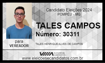 Candidato TALES CAMPOS 2024 - POMPÉU - Eleições