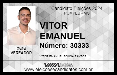 Candidato VITOR EMANUEL 2024 - POMPÉU - Eleições