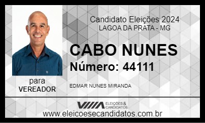 Candidato CABO NUNES 2024 - LAGOA DA PRATA - Eleições