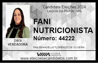 Candidato FANI NUTRICIONISTA 2024 - LAGOA DA PRATA - Eleições