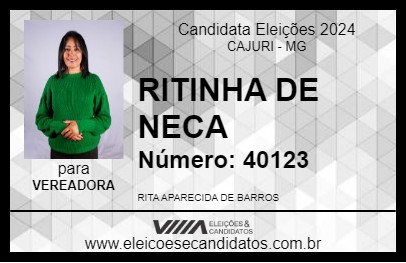 Candidato RITINHA DE NECA 2024 - CAJURI - Eleições