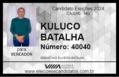 Candidato KULUCO BATALHA 2024 - CAJURI - Eleições