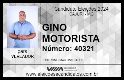 Candidato GINO MOTORISTA 2024 - CAJURI - Eleições