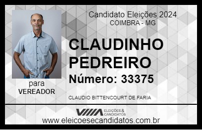 Candidato CLAUDINHO PEDREIRO 2024 - COIMBRA - Eleições