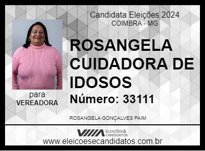 Candidato ROSANGELA CUIDADORA DE IDOSOS 2024 - COIMBRA - Eleições